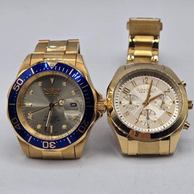 LOT 35J: Invicta Pro Diver Men's Watch and Caravelle by Bulova New York Women's Watch
