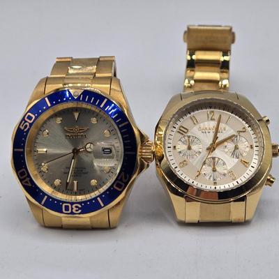 LOT 35J: Invicta Pro Diver Men's Watch and Caravelle by Bulova New York Women's Watch