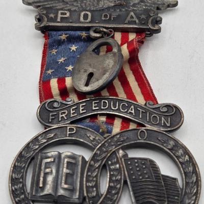 LOT 36J: Collection of Patriotic Order of Americans (P.O. of A.) Medals