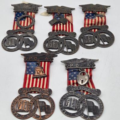 LOT 36J: Collection of Patriotic Order of Americans (P.O. of A.) Medals