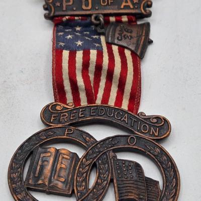 LOT 37J: Patriotic Order of the Sons of America (P.O.S. of A.) Free Education Medals
