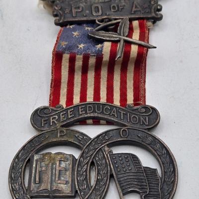 LOT 37J: Patriotic Order of the Sons of America (P.O.S. of A.) Free Education Medals