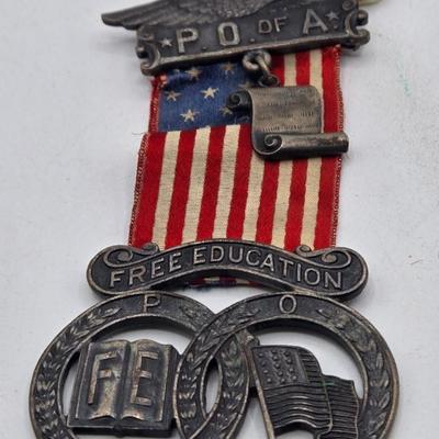 LOT 37J: Patriotic Order of the Sons of America (P.O.S. of A.) Free Education Medals