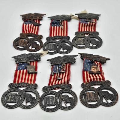 LOT 37J: Patriotic Order of the Sons of America (P.O.S. of A.) Free Education Medals