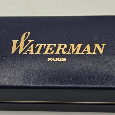 LOT 38J: Waterman Pen and Ink Cartridge Set, Cross 10k Gold-filled Ballpoint Pen, and Parker Fountain Pen