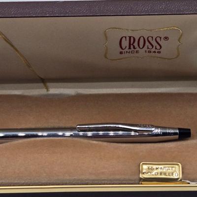 LOT 38J: Waterman Pen and Ink Cartridge Set, Cross 10k Gold-filled Ballpoint Pen, and Parker Fountain Pen