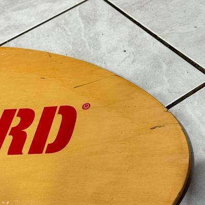 LOT 77: 25 x 7 Green Metal Exit Sign & Wood Lifeguard Wall Decor