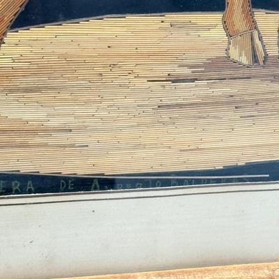 LOT 79: Signed Intricate Artwork - Bull Riding / Fighting