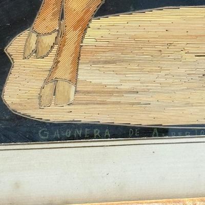 LOT 79: Signed Intricate Artwork - Bull Riding / Fighting