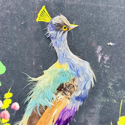 LOT 80: Hand Made Feather Bird Art