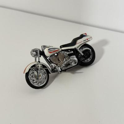 LOT 81: The Franklin Mint Motorcycle Models w/ COAs & American Flag Motorcycle Model w/ Helmet & Display Case