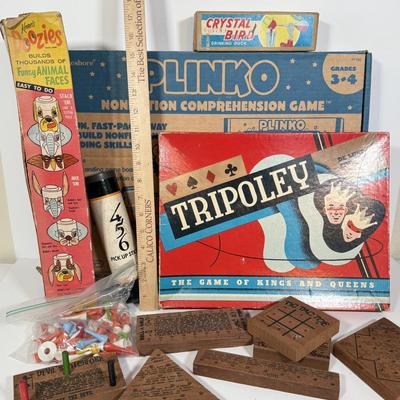 LOT 82: Vintage Games: Plinko, Tripoley, Wood Peg Games & More
