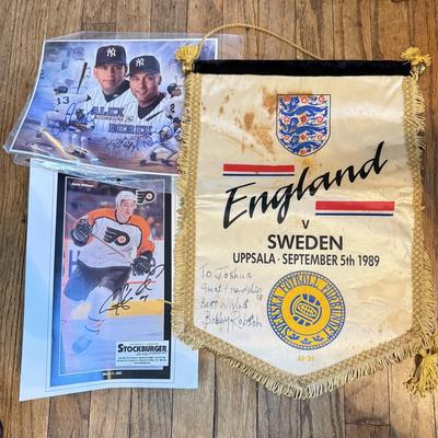 LOT 83: Vintage & Modern Sports Memorabilia: NHL Philadelphia Flyers, New York Yankees, NFL Football Games, England v Sweden Banner...