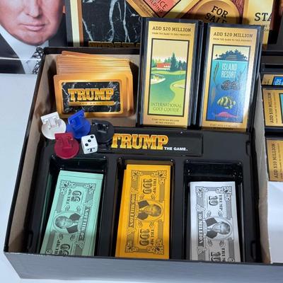 LOT 85: Trunk for Trivia, Cheers Board Game, Trump Board Game & Top Ten Lists Game