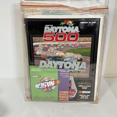 LOT 89: NASCAR / Racing Daytona 500 & More Programs, NASCAR Collectors Edition Checkers/Tic Tac Toe NIP, Clint Bowyer Model &...