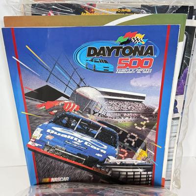 LOT 89: NASCAR / Racing Daytona 500 & More Programs, NASCAR Collectors Edition Checkers/Tic Tac Toe NIP, Clint Bowyer Model &...