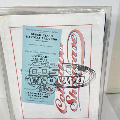 LOT 89: NASCAR / Racing Daytona 500 & More Programs, NASCAR Collectors Edition Checkers/Tic Tac Toe NIP, Clint Bowyer Model &...