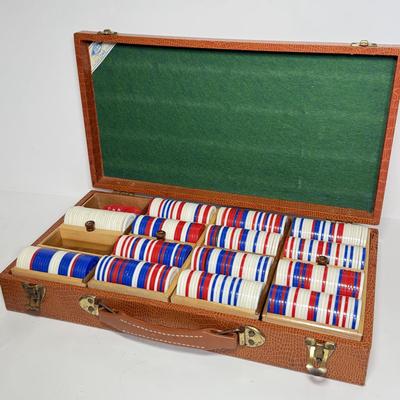 LOT 91: Three Luminarc NIB Card Party Glass Sets & Set of Poker Chips in Case