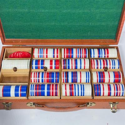 LOT 91: Three Luminarc NIB Card Party Glass Sets & Set of Poker Chips in Case