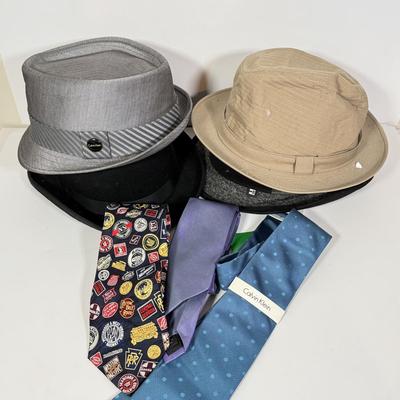 LOT 93: Stetson & Calvin Klein Hats, Calvin Klein Ties & More Hats