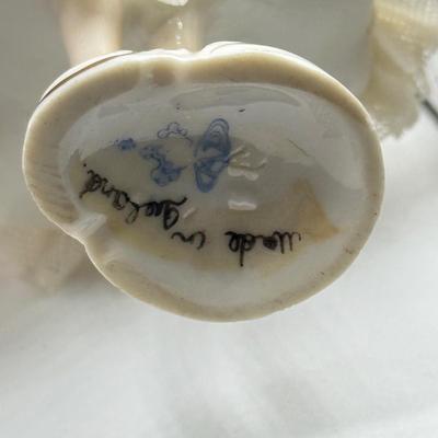 LOT 100: Dresden Doll Style Porcelain Figures, Wall Mounted Victorian Lady w/ Bird & More