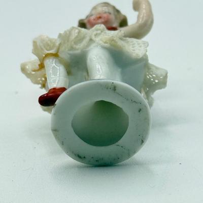 LOT 100: Dresden Doll Style Porcelain Figures, Wall Mounted Victorian Lady w/ Bird & More