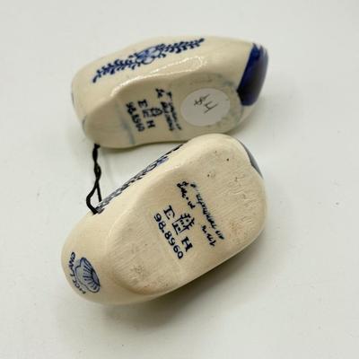 LOT 101: Porcelain Figurines: Victorian Figures, Delft Style Clogs & Windmill