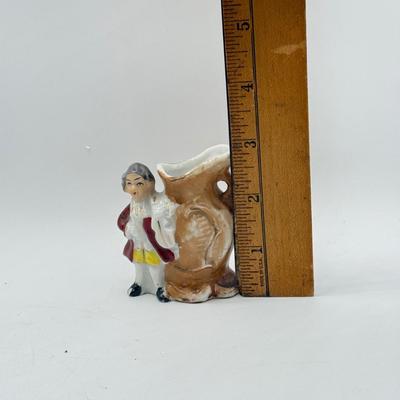 LOT 101: Porcelain Figurines: Victorian Figures, Delft Style Clogs & Windmill