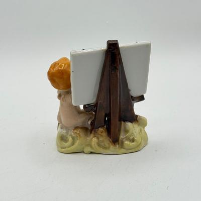 LOT 102: Vintage Japanese Porcelain Figurines: Calendar w/ Pages, Atlantic City Souvenir & More