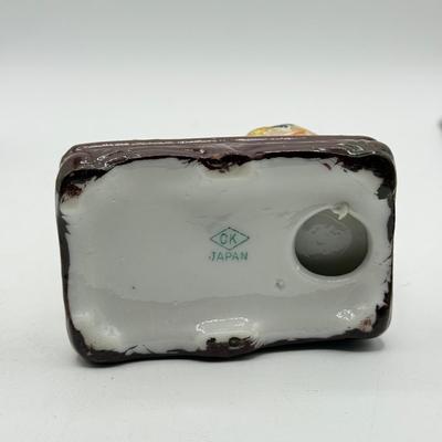 LOT 102: Vintage Japanese Porcelain Figurines: Calendar w/ Pages, Atlantic City Souvenir & More