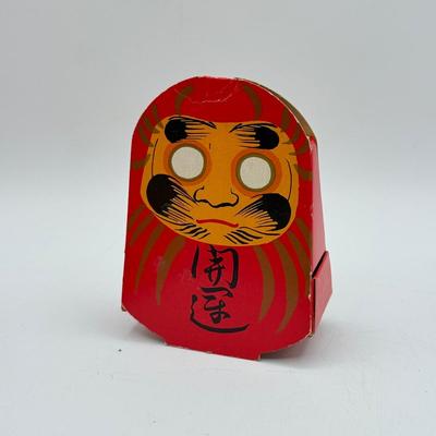 LOT 104: Dragon Topped "Robert" Stamp Set, Dharma Matchbook & Three Japanese Kokeshi Wooden Dolls