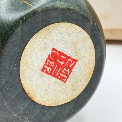 LOT 104: Dragon Topped "Robert" Stamp Set, Dharma Matchbook & Three Japanese Kokeshi Wooden Dolls