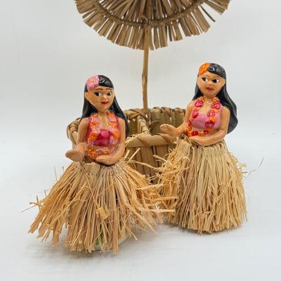 LOT 107: Pfaltzgraff Pineapple "Friendship" Pitcher & Hula Girl S&P Shakers