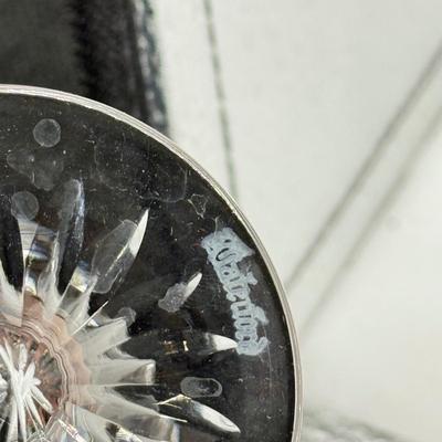 LOT 109: Hand Blown Glass Fish Paperweight w/ Waterford & More Stemmed Crystal Glasses