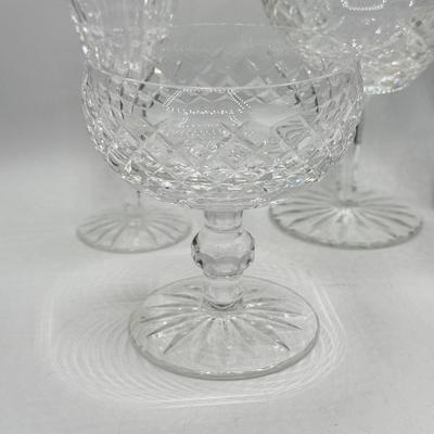 LOT 109: Hand Blown Glass Fish Paperweight w/ Waterford & More Stemmed Crystal Glasses