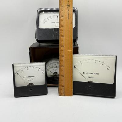 LOT 112: Vintage Simpson Panel Direct Current Meters