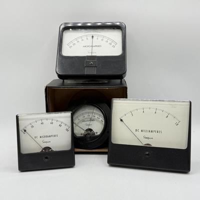 LOT 112: Vintage Simpson Panel Direct Current Meters