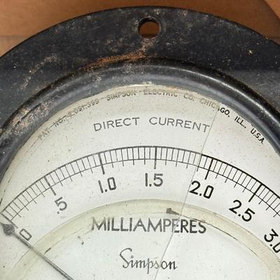 LOT 112: Vintage Simpson Panel Direct Current Meters
