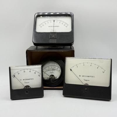 LOT 112: Vintage Simpson Panel Direct Current Meters
