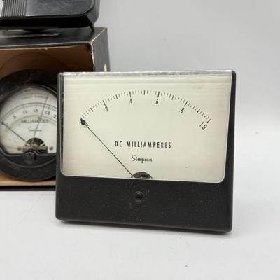 LOT 112: Vintage Simpson Panel Direct Current Meters