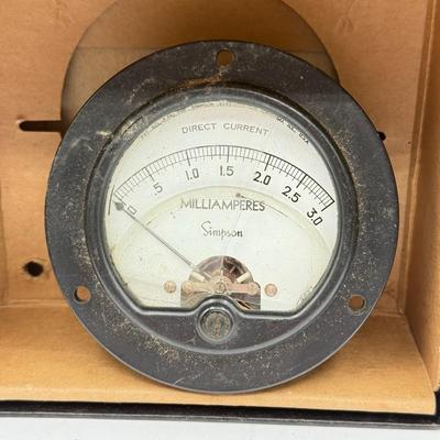 LOT 112: Vintage Simpson Panel Direct Current Meters