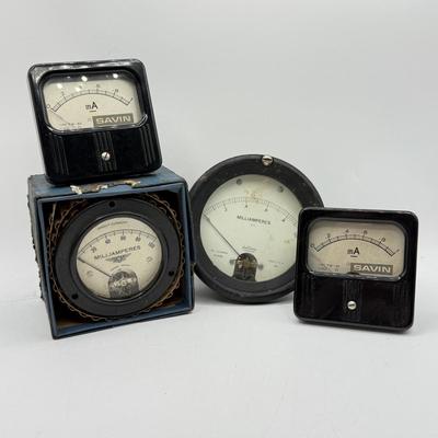 LOT 113: Vintage Savin Panel Meters & Milliamperes Meters