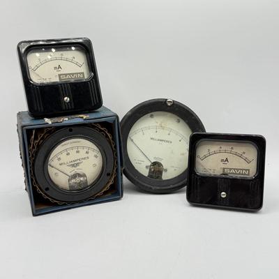 LOT 113: Vintage Savin Panel Meters & Milliamperes Meters