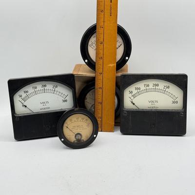 LOT 114: Vintage Weston Meters measuring Decibels, Volts, DC Milliamperes