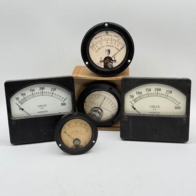 LOT 114: Vintage Weston Meters measuring Decibels, Volts, DC Milliamperes