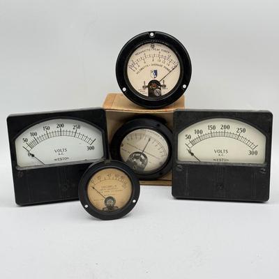 LOT 114: Vintage Weston Meters measuring Decibels, Volts, DC Milliamperes