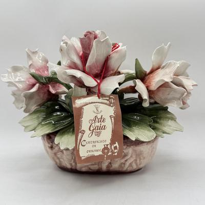LOT 115: Capodimonte Arte Gaia Porcelain Flower Sculpture