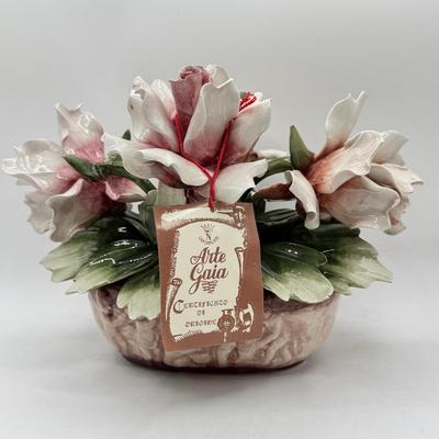 LOT 115: Capodimonte Arte Gaia Porcelain Flower Sculpture
