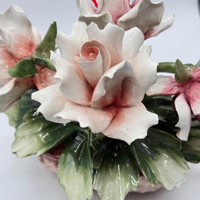 LOT 115: Capodimonte Arte Gaia Porcelain Flower Sculpture