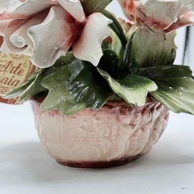 LOT 115: Capodimonte Arte Gaia Porcelain Flower Sculpture
